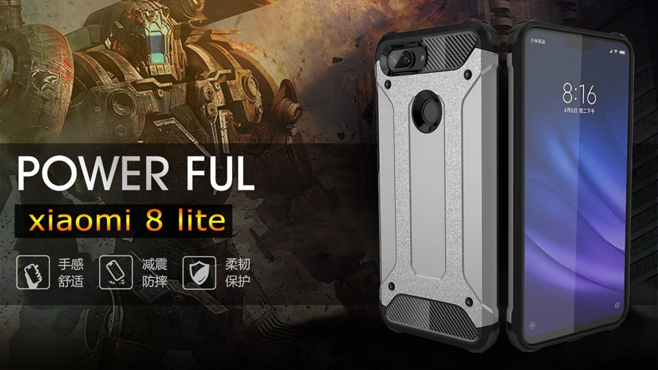 Xiomi Case For Xiaomi Redmi 6A Mi 8 Lite Cover Armor Hard Case For Xiaomi Mi 8 SE Pocophone F1 Redmi 5 Plus Note 5 6 7 Pro S2    (1)