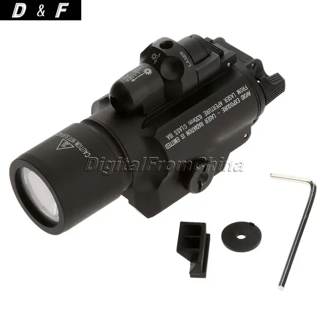 Cheap New Arrival X400 Tactical Ultra High Ouput LED Hunting Weapon Flashlight Red Laser Picatinny Rail