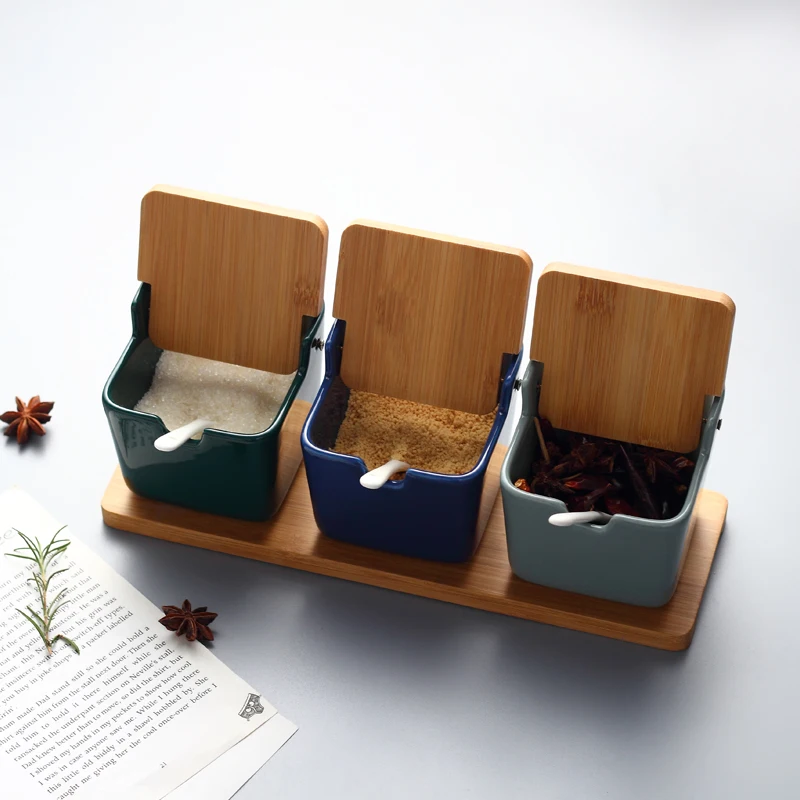 Сахарница кухонный набор Ceramica для соли и специй банки с ложками