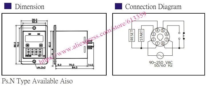 SK-2D FOTEK счетчик 2 цифры Новый и оригинальный