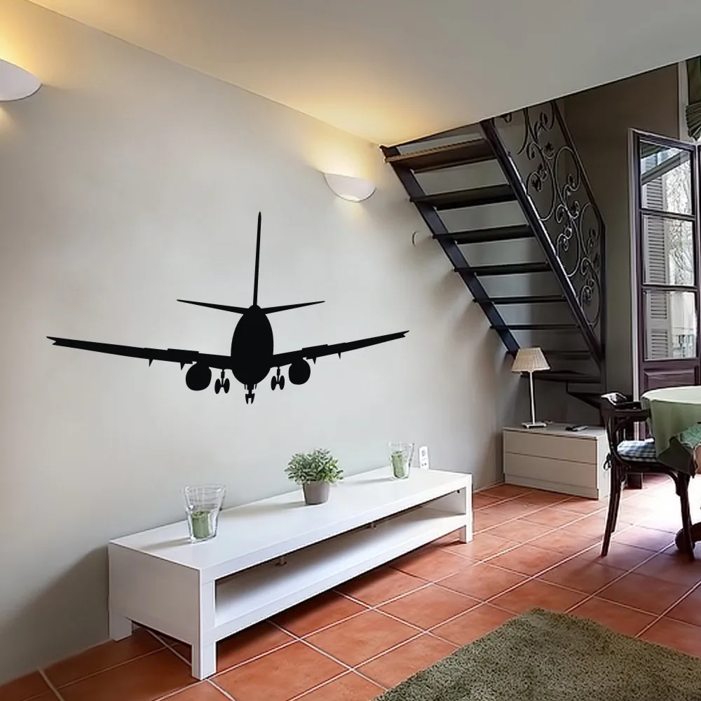 Airplane Wall Decals Aviation Decor Jumbo Jetliner Vinyl Airplane Wall Decals Aviation Decor Jumbo Jetliner Vinyl Decal Transportation Aircraft Dorm 32 H X 70 W In Stickers From Home Garden