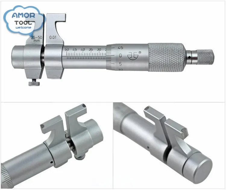 Микрометр для внутреннего измерения 25- 50 мм / 0.01 мм микрометр нутромер микрометрический с боковыми губами измерительные приборы измерительный инструмент штангенциркуль калибр суппорт высокая точность