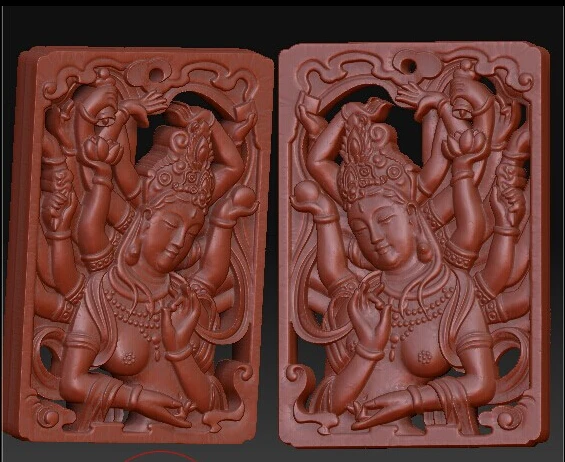 

3D model relief for cnc in STL file format Two-sided Avalokitesvara