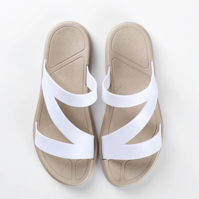 

Women Slippers Female Summer Solid Color Slides Comfortable Sandals Slippers Black Indoor Bathroom Roman Cool Slippers Size36-41