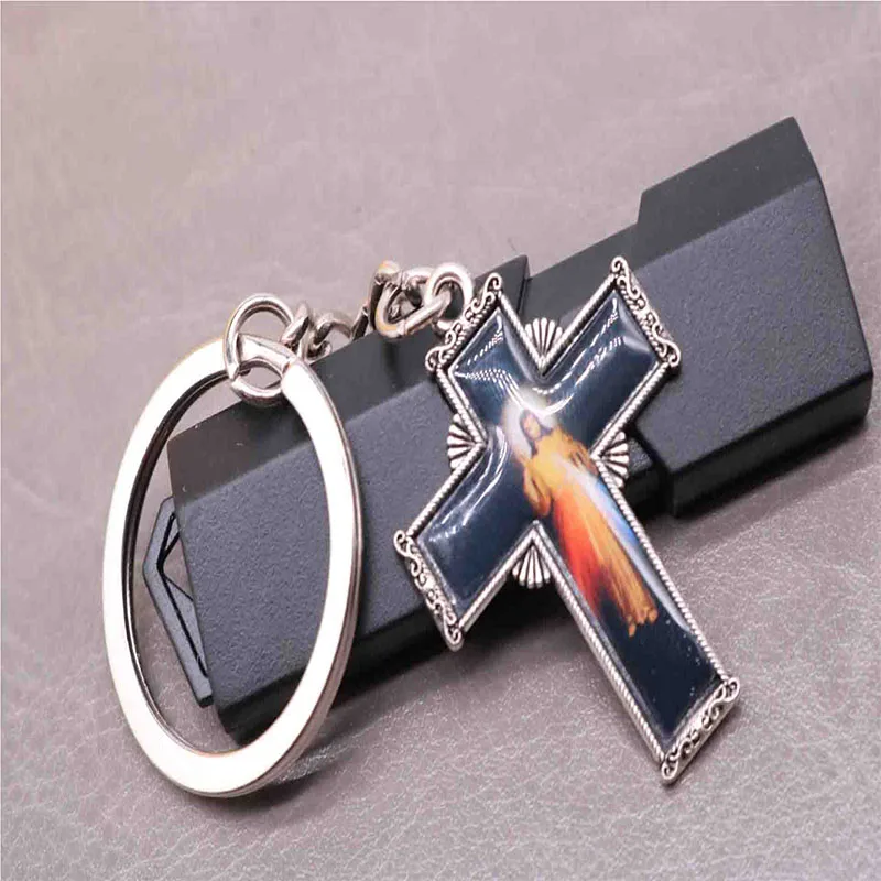 

Religious Charm Cross Icon key chain Virgin Mary key chain, Mercy Jesus key chain key ring pendant auto accessories,