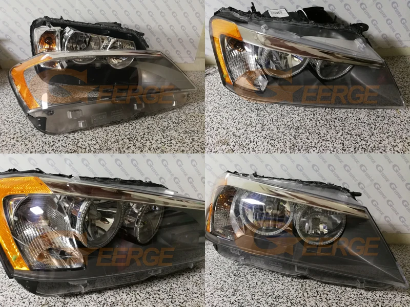 Для BMW X3 F25 2010 2011 2012 2013 галогенная фара RF Bluetooth контроллер многоцветный RGB комплект светодиодов «глаза ангела» Halo Ring