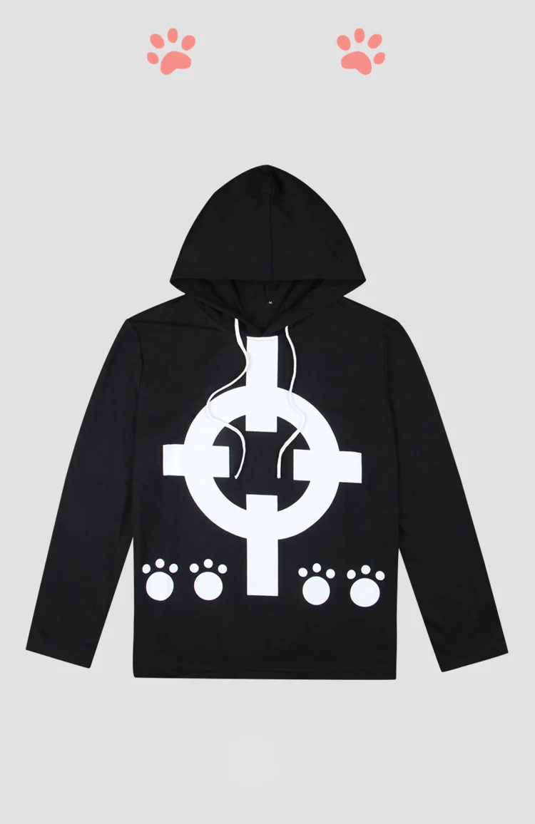 Cosplay&Ware [11]Anime One Piece Bartholemew Kuma Hoodie Cosplay Costume Long Sleeve Hooded Black T-shirt Sweatshirt Daily Pullover -Cosplay&Ware anime Shop