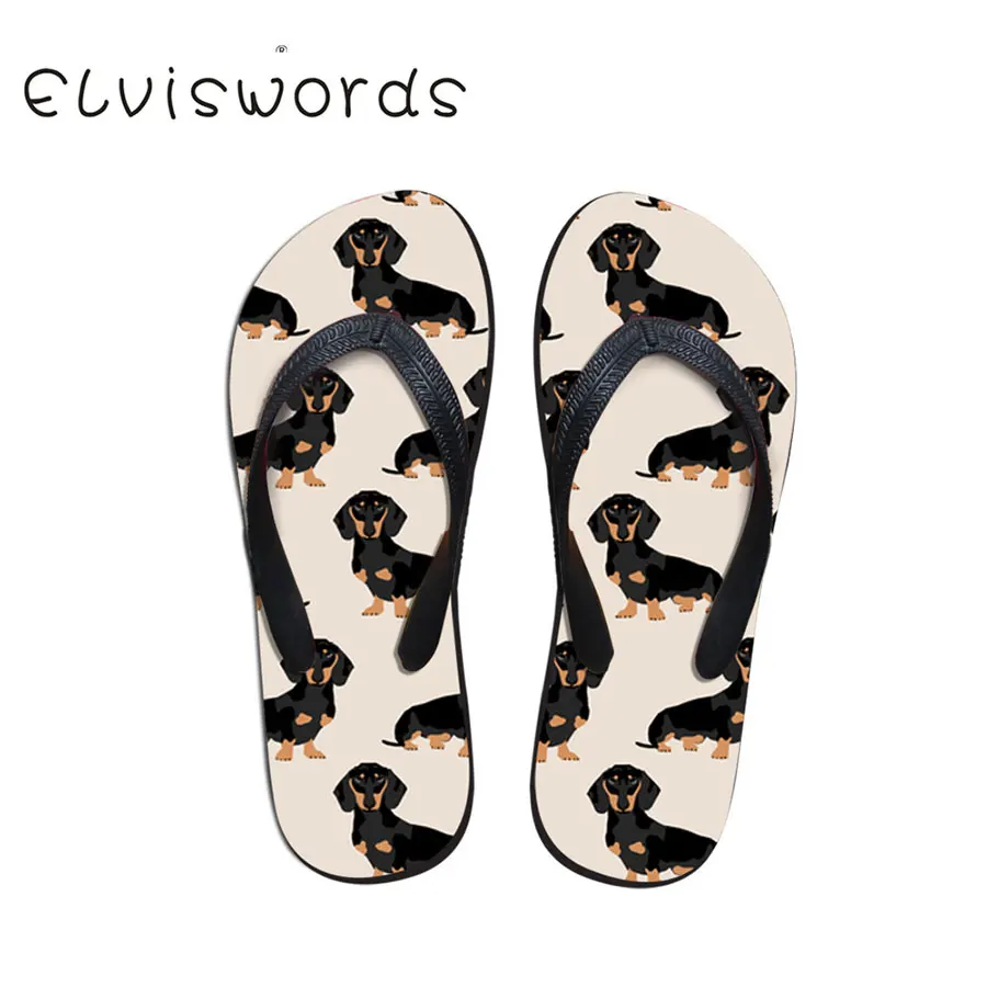 

Women Slippers Summer Flip Flops Beach Flat Dachshund Dog Printed Cute Fashion Casual Footwear Home Non-Slip Slipper