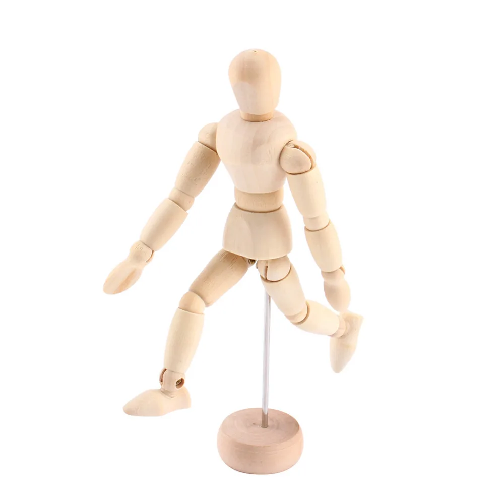 

Wooden 5.5INCH Artist Movable Limbs Male Toy Figure Model Mannequin Art Sketch Draw Action Toy Figures Kids Toys P15