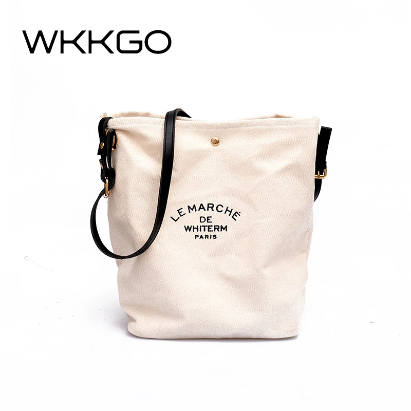 

WKKGO New Canvas Casual Tote Handbags Women Shoulder Shopping Messenger Crossbody Bags Large Capacity Lady Clutch Top-handle Bag