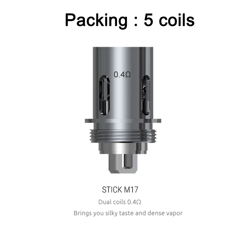 Original SMOK Stick M17 Coil 5PCS 0.4ohm Dual head for Vape Priv Kit Electronic Cigarette Atomizer Cores | Электроника