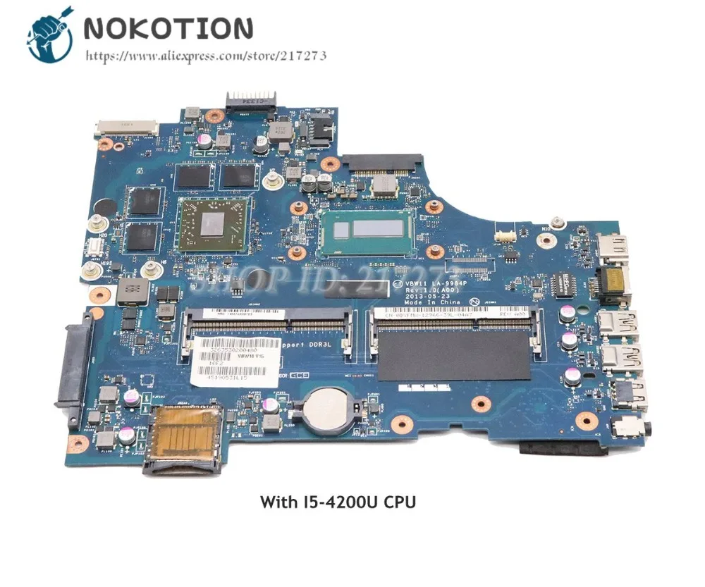  NOKOTION Für Dell inspiron 17R 5737 Laptop Motherboard CN-091M09 091M09 LA-9984P I5-4200U CPU DDR3L