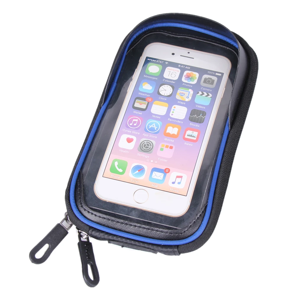Top Waterproof Mountain Bike Bicycle Bags Panniers Touch Screen Cycling Phone Bag Case Road Bike Front Tube Handlebar Cylinder Bag 9