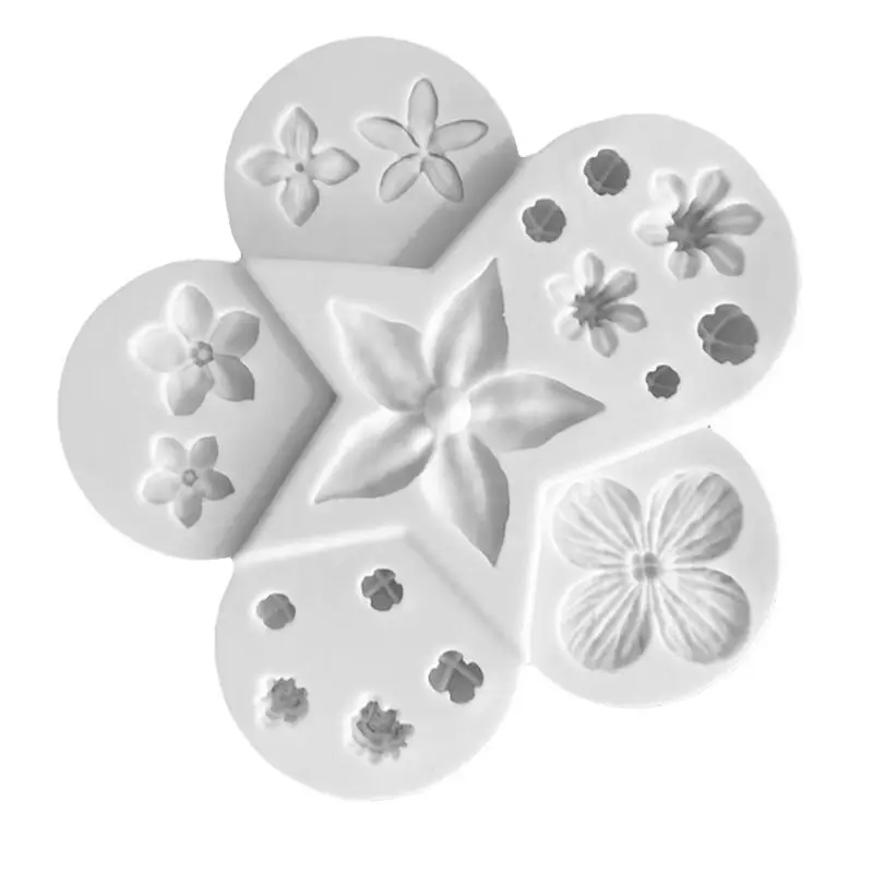 

3D Plant A ssemblage Flower Patterns Silica gel Sugar molds DIY Chocolate Cake Decorative Baking Tool