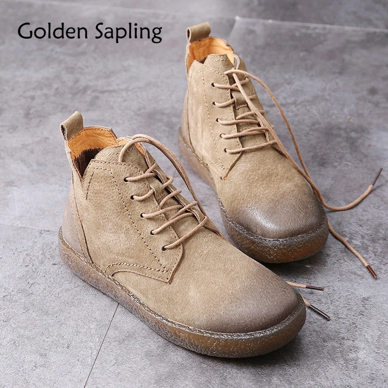 

Golden Sapling Female Waterproof Leather Shoes Women Breathable Rubber Platform Sneakers Woman Sports Top Outdoor Tactical Boots
