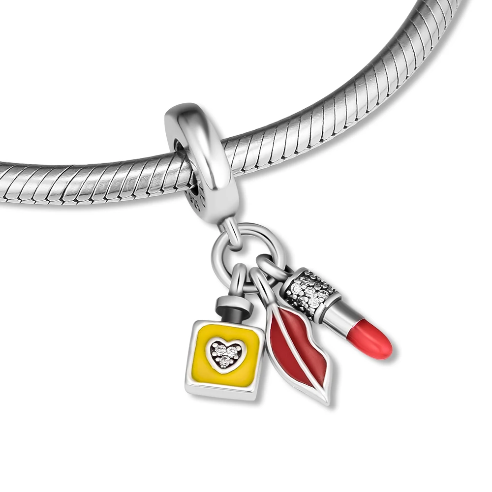 Fits Pandora Charms Bracelets Lipstick, Perfume and Lips Beads 100 925