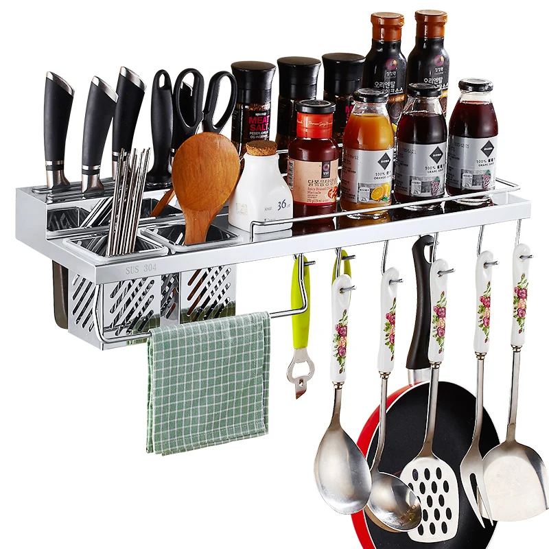 kitchen 304 stainless steel storage rack wall hanging multi-function wall surface knife holder seas - 32910947351