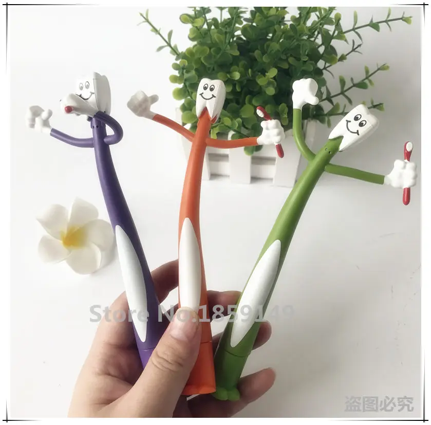 

3pcs Dental Gift Bending ball-point pen Dental Clinic, Special gift for dentist Medical lab stationery pen,creative kids gift