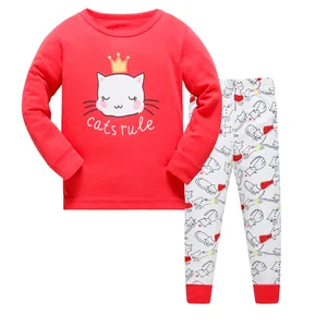 Детские пижамные комплекты для мальчиков, одежда для сна с героями мультфильмов пижамы для девочек из 100% хлопка ночная рубашка с принтом динозавра, Детские пижамные комплекты Размер От 3 до 8 лет - изображение