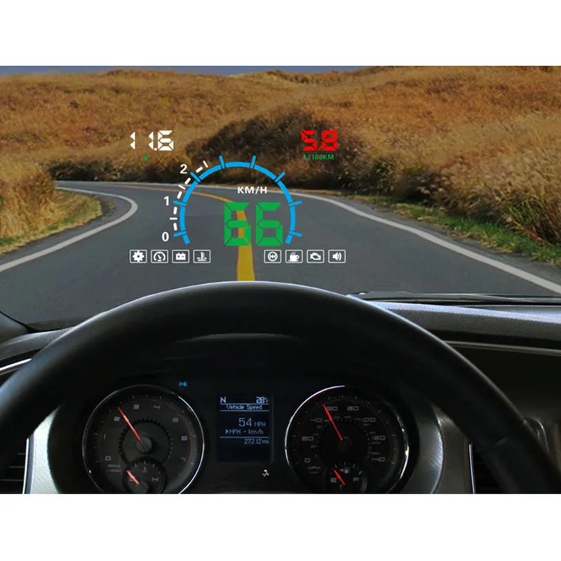 5," экран HUD Автомобильный дисплей сигнализация для топливного бака Спидометр E350