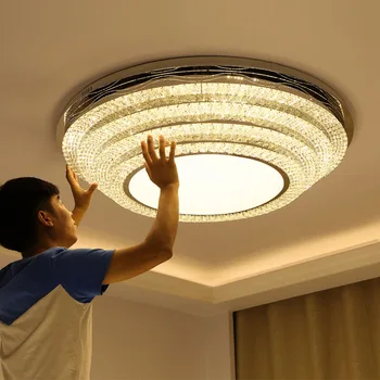 

Crystal lamp living room lamp circular simple modern luxury atmosphere home dining room stylish bedroom led ceiling lamps light