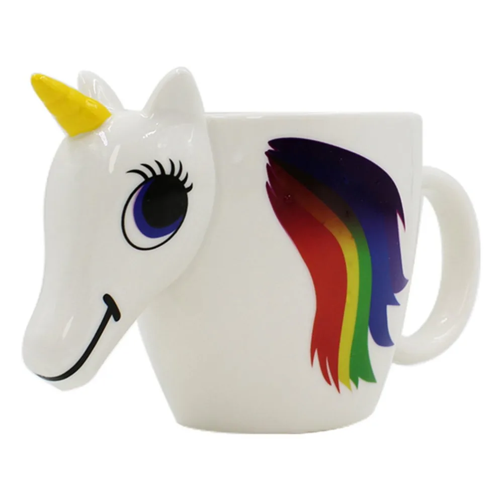 

Lovely Unicorn Mugs with 3D Color Changing Temperature Creative Cartoon Cute Gift Magical Horse Drinkware Ceramic Cups 350mL