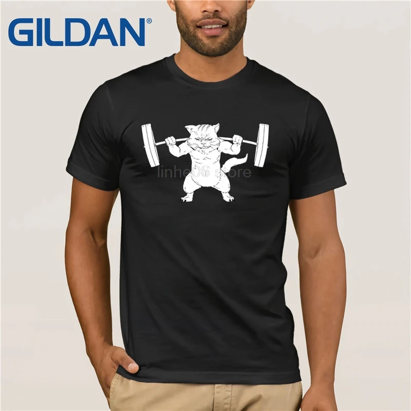 

GILDAN Cat Squat Powerlifting T-Shirt Hot men's T-shirt