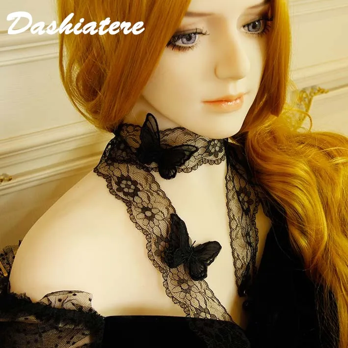 

Fashion Black butterfly Necklace Cosplay Party Black Women Lace Neck Decoration Japanese Style Goth Jewelry Dress accessories