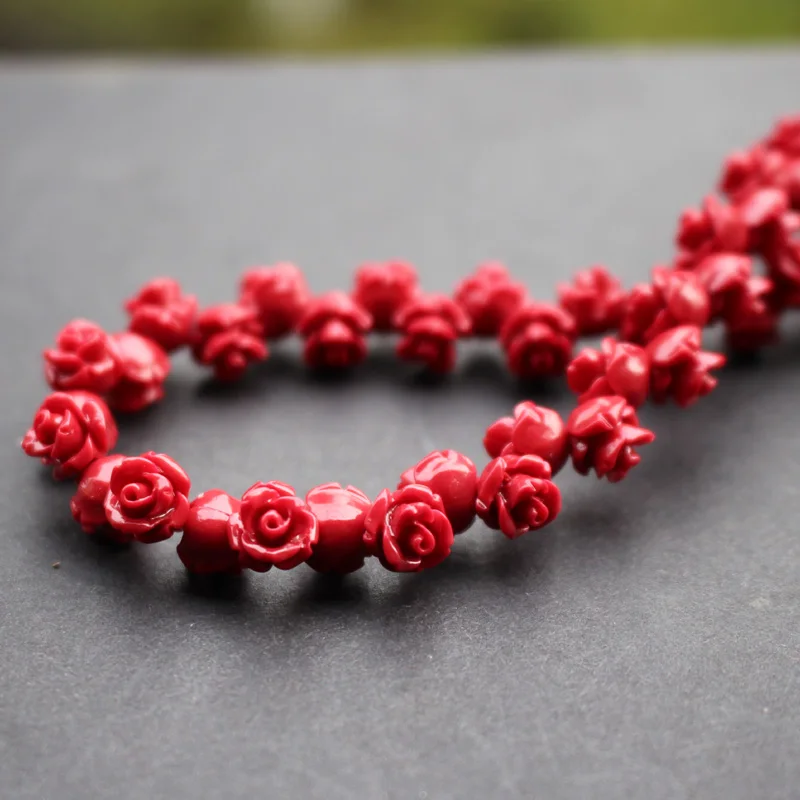 50 шт./лот 6 мм коралловые бусины кабошон Роза многоцветные модные бусины для самостоятельного изготовления ювелирных изделий Аксессуары - Цвет: Red