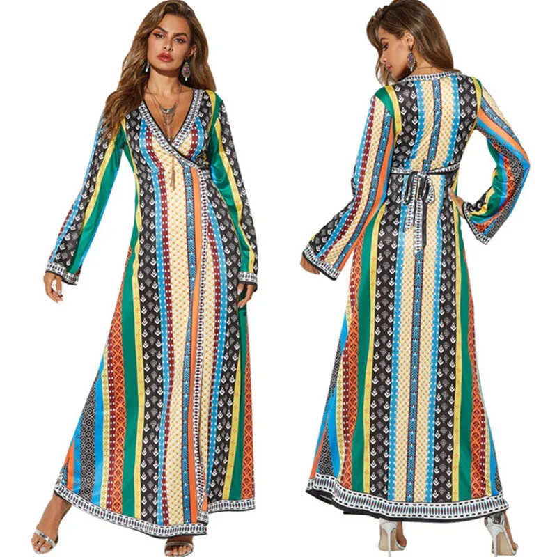 Женское вельветовое Макси платье Abaya длинное мусульманское в турецком арабском