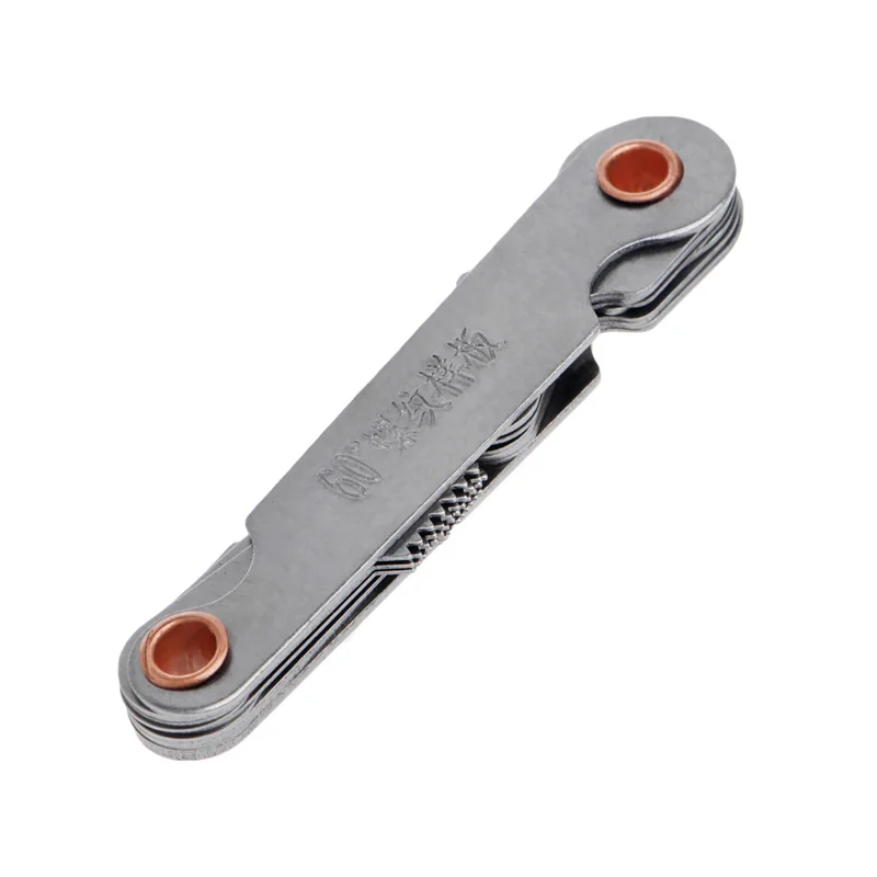 

2 Pcs Stainless Steel Metric Screw Pitch 60+55 Degree Thread Measuring Gauge WF4458037