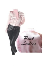 FREE SHIPPING Grease Pink Ladies Satin Jacket Lady 50’s Costume size s-6xl