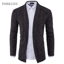 Без кардиган на пуговицах, детская Для мужчин бренд в сдержанном стиле, с v-образным вырезом, свитер, пальто, кардиган мужской сплошной Цвет тонкий мужской кардиган свитер пальто человек