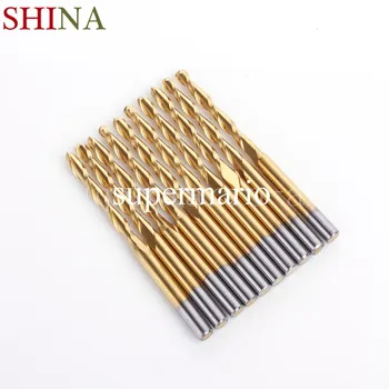 

10x 1/8'' Titanium Coated Carbide CNC Two Double Drill Bit Tools Mini Flute Ball Nose Bit 2.5mm x22mm (2QX3.2.522-Tix10pc)
