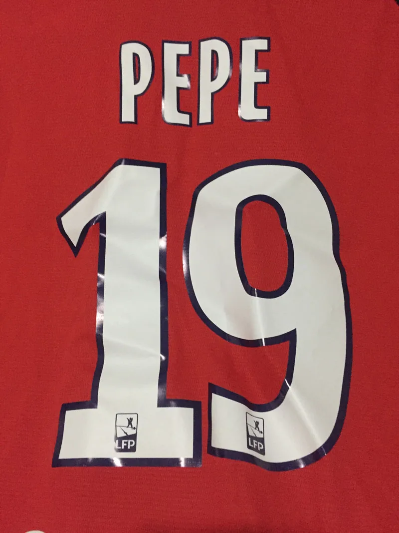 Ligue 1 Lille Nameset#19 PEPE печать может сфокусировать любое имя номер теплопередачи футбольная нашивка значок - Цвет: 19 PEPE