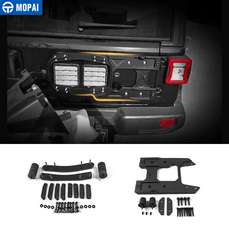 

MOPAI Rear Door Hinge Kit for Jeep Wrangler JL 2018 Car Spare Tire Mounting Kit Holder Bracket for Jeep JL Wrangler Accessories