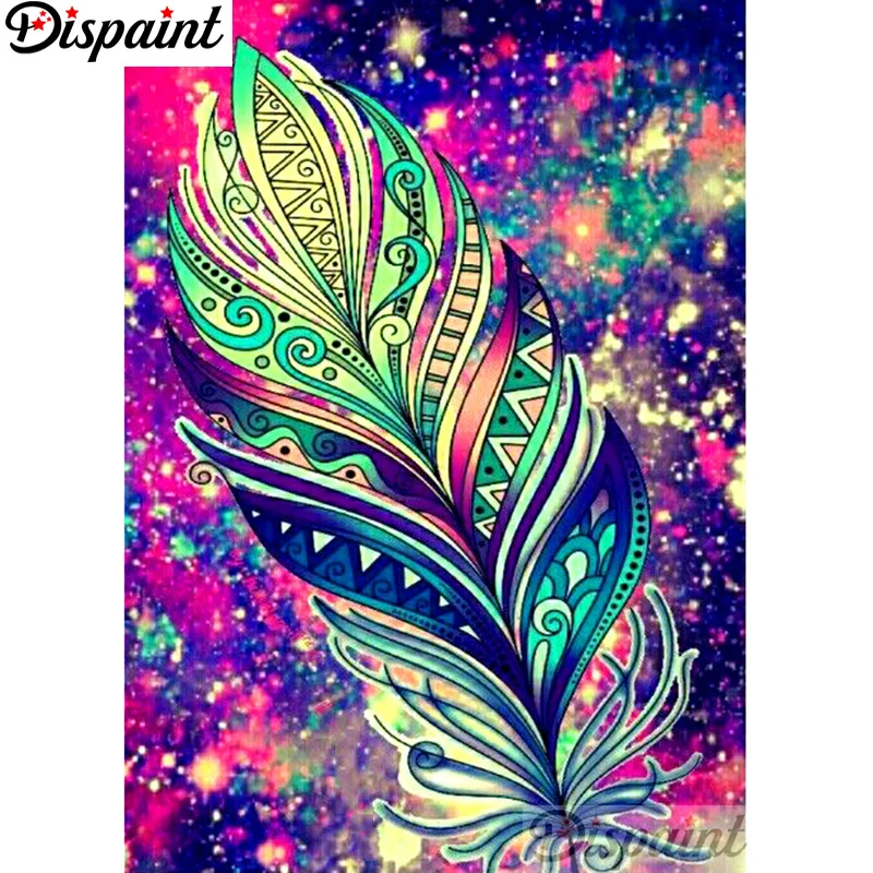 

Dispaint Full Square/Round Drill 5D DIY Diamond Painting "Feather landscape" 3D Embroidery Cross Stitch Home Decor Gift A12515