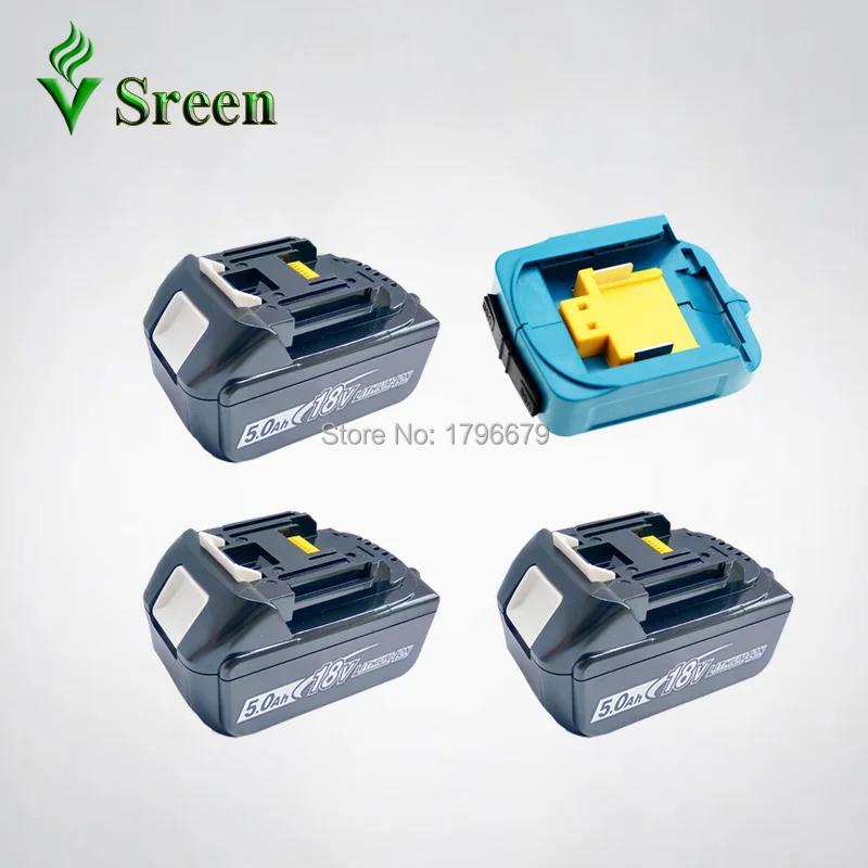 

Dual USB Adapter with Li-ion 5000mAh Rechargeable Power Tool Battery Replacement for Makita 18V BL1850 BL1840 BL1830 LXT 3PCS
