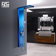 FLG Bathroom Shower Panels Stainless Steel Sapphire Rain Waterfall Shower Panel Massage System Shower Column with Jets FLG Bathroom Shower Panels Stainless Steel Sapphire Rain Waterfall Shower Panel Massage System Shower Column with Jets