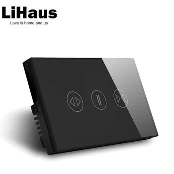 

AU/US Standard glass touch panel electric curtain switch and remote touch switch with remote control wall switch