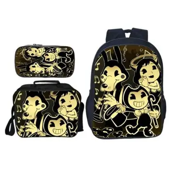 

Bendy and The Ink Machine school bags for teenage girls boys backpack set male feminina laptop chilren bagpack large cute