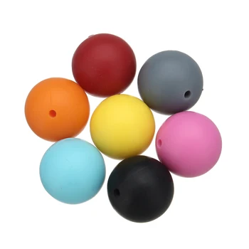 

50 PCS Round Loose Silicone Beads for Baby Teething Necklace Bracelet DIY Crafts Set Pacifier Free Food Grade Silicone Beads