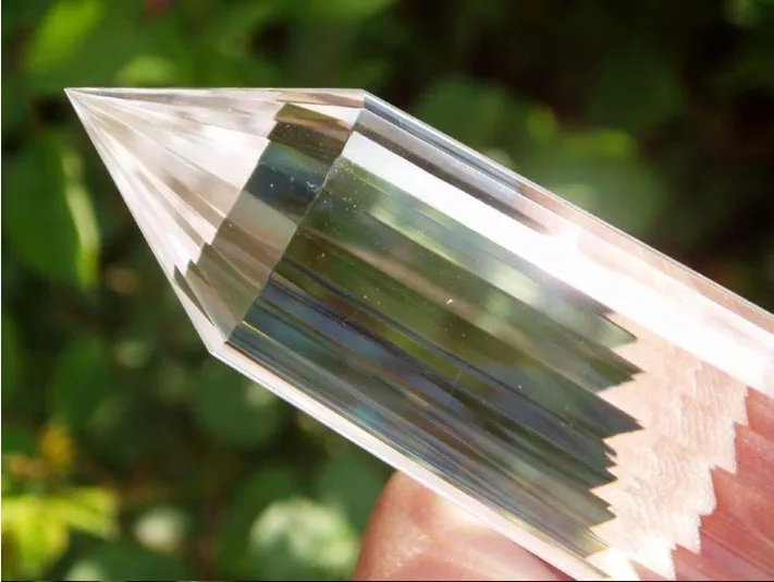 Потрясающая длинная натуральная VOGEL вода прозрачный кварцевый кристалл 24 сторонняя палочка ТОЧКА 169 г