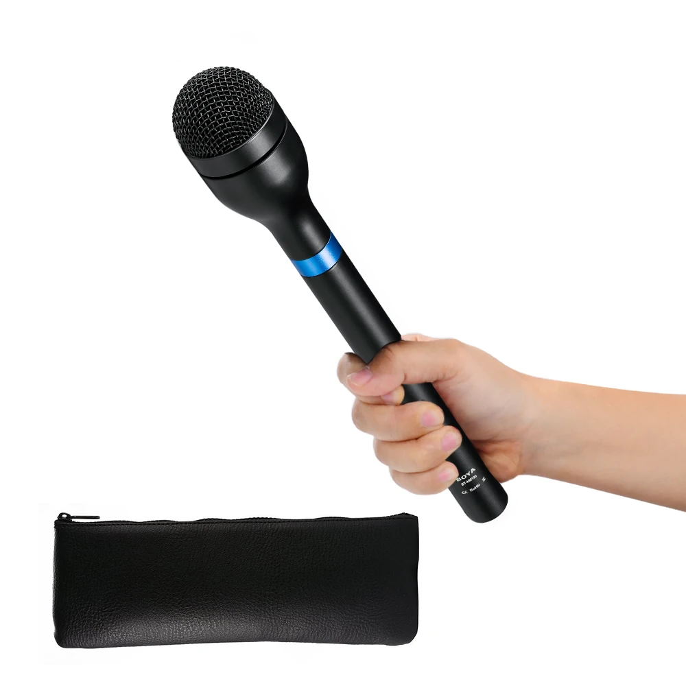 BOYA BY HM100 Omni Directional Wireless Handheld Dynamic Microphone XLR Long Handle for ENG Interviews News