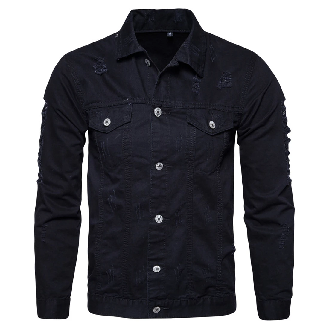 New Fashion Men's Solid Jean Jacket Washed Denim Slim Fit Hole Thick Coat Top Overcoat Autumn Army Green White Black Jacket New Fashion Men's Solid Jean Jacket Washed Denim Slim Fit Hole Thick Coat Top Overcoat Autumn Army Green White Black Jacket