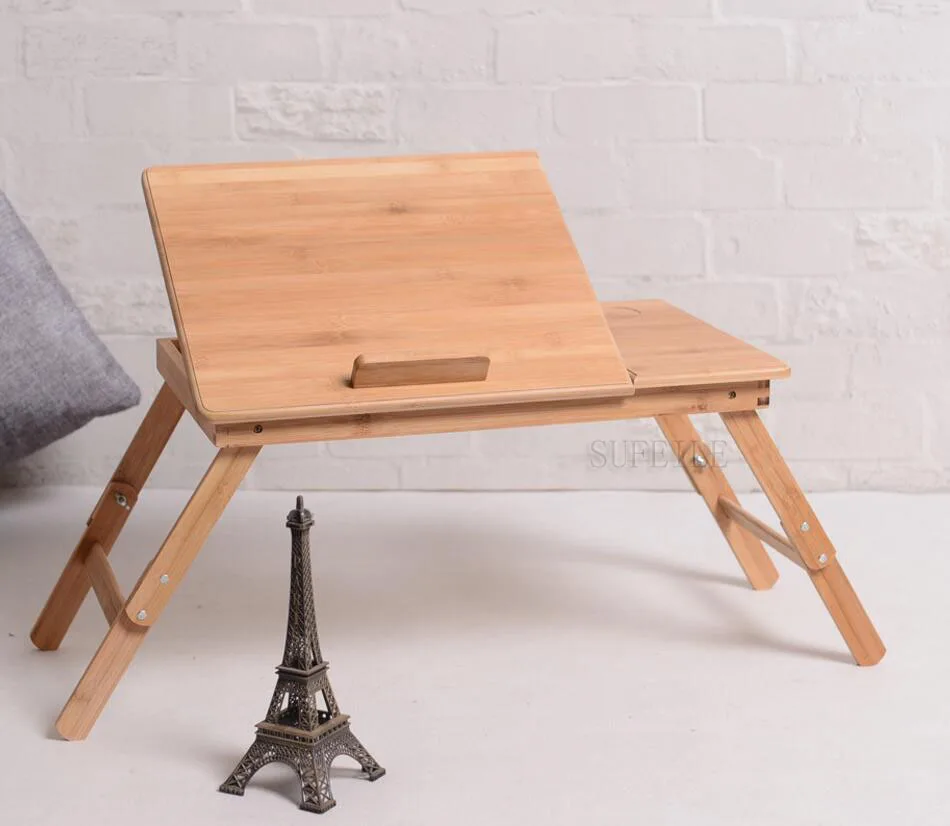 SUFEILE Laptop stand MultiFunctional Folding Laptop Table Bamboo Desk Bed Sofa Tray Adjustable