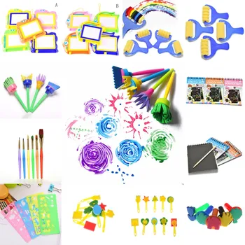 

2019 New 1Set Magic DIY Drawing Stationery Tool Ruler Brushes Stamps Pen Book Painting Board For Kids Toys Gift Educational Toys