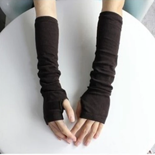 Новые модные женские модные вязаные рукавицы без пальцев теплые зимние длинные перчатки Розничная/ 5BS4 7EWD 7UHJ