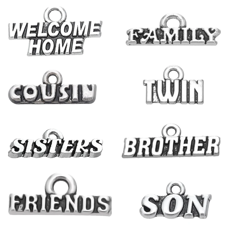

Skyrim 20pcs FAMILY&Son&Twin&Sisters&Brother&Friend Statement Charm DIY Family Members Necklace&Bracelet Jewelry Accessories