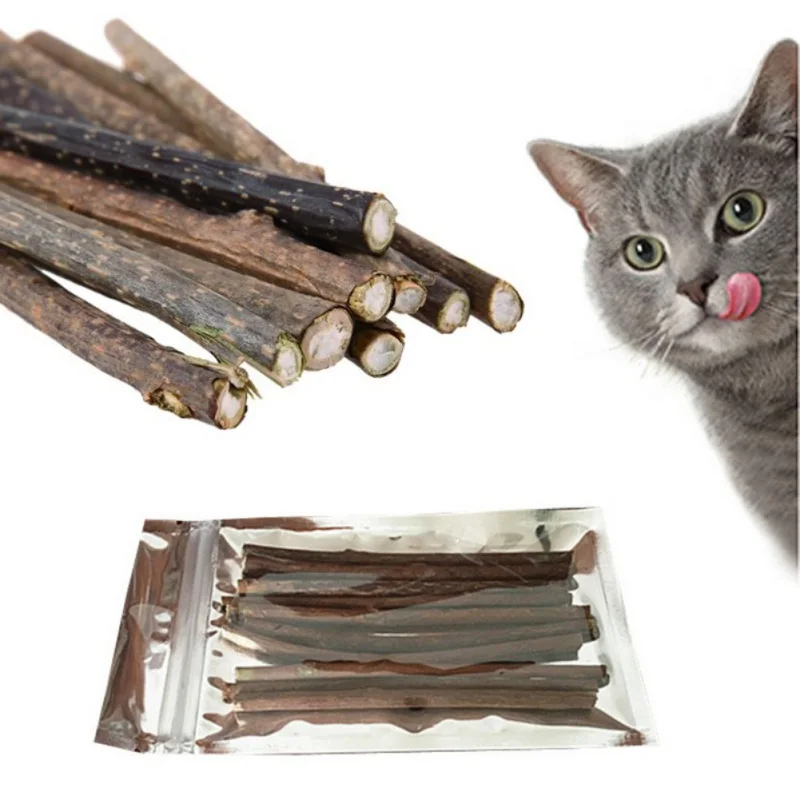 10 Pcs Cat Cleaning Teeth Natural Catnip font b Pet b font Cat Molar Toothpaste Stick